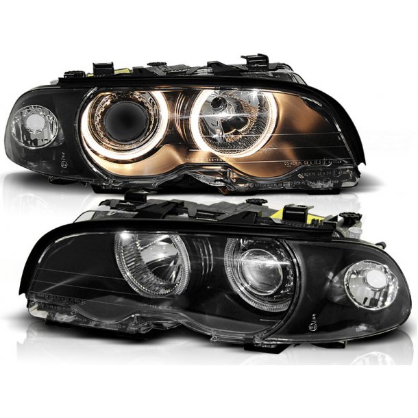 Frontlykter BMW E46 04.99-08.01 COUPE / CABRIO ANGEL EYES ...